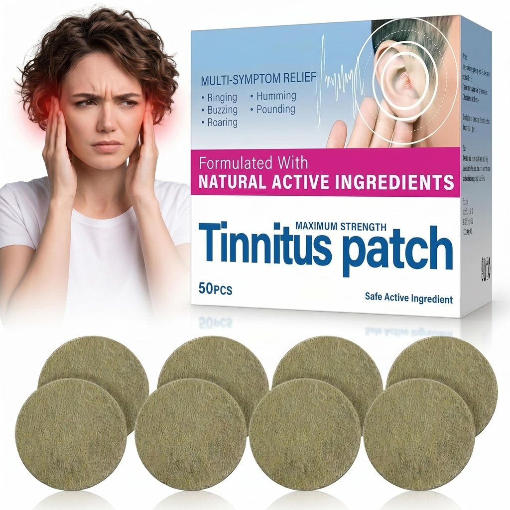 Tinnitus Relief for Ringing Ears, 50 PSC Tinnitus Relief Patch for Buzzing Roaring and Clicking, Ear Ringing Support with Mild Ingredients, Soothing Ear Health Patch for Women Men, Breathable Material