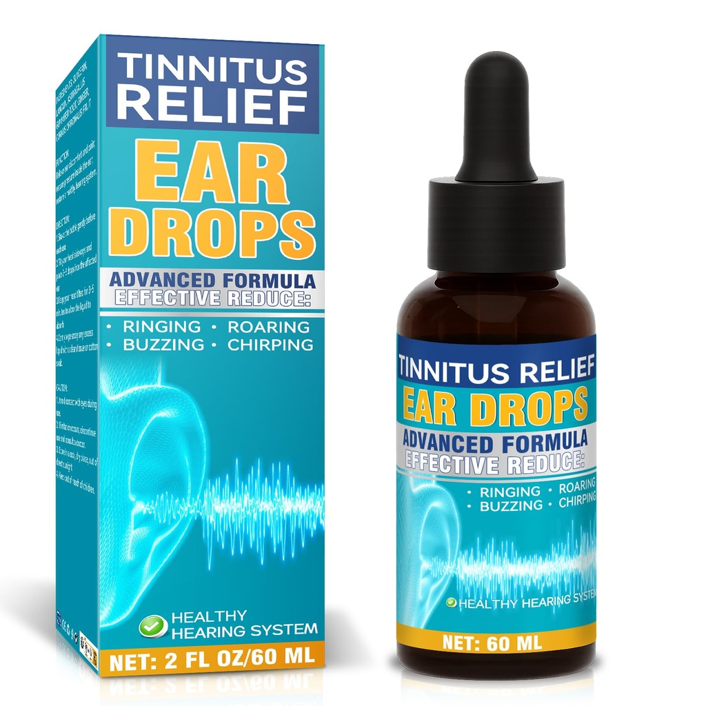 Tinnitus Relief for Ringing Ears, Best Tinnitus Relief Drop, Tinnitus Ear Drops to Reduce Ear Noise and Improve Hearing for Men and Women, 60ml