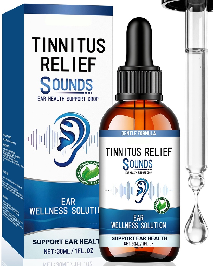 Tinnitus Relief for Ringing Ears, Effective Tinnitus Treatment Ear Drops | Natural Herbal Ear Care Drops for Clicking, Buzzing & Hissing, Helps Reduce Noise and Improve Hearing Comfort, 1 Pack