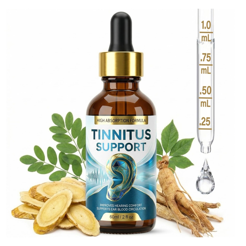 Tinnitus Relief for Ringing Ears, Fast-Acting Tinnitus Relief Drop, Natural Plant-Based Formula for Ear Buzzing & Calming Sensation, 60ml