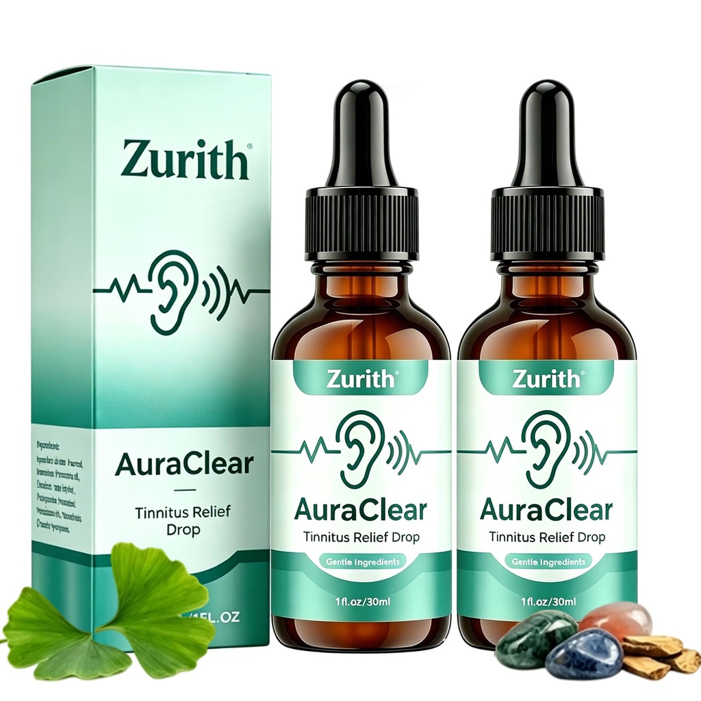 Zurith Ear Drops, Auraclear Ear Cleaning and Relief Drops, Aura Clear Gotas Limpieza Y Alivio Auditivo (2Pcs)