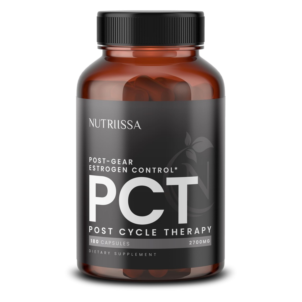 Nutriissa PCT – Post Cycle Support & Testosterone Booster for Men – Tongkat Ali 200:1 & Fadogia Agrestis – Estrogen Balance & Hormone Support – Vegan Capsules – 180 Count