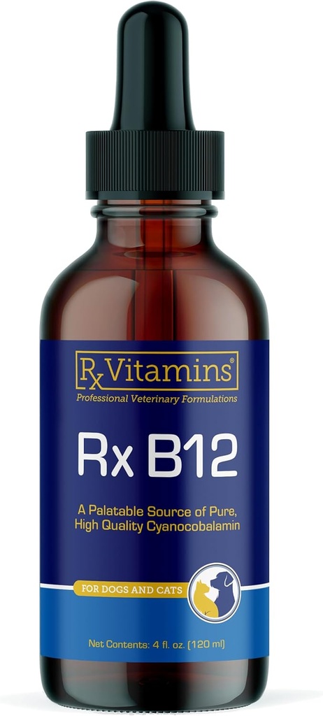 RX Βιταμίνες B12 για σκύλους και γάτες - Dog Digestive Υποστήριξη για βελτιωμένη μεταβολική διαδικασία - Καθαρή B12 για γάτες για την υποστήριξη του νευρικού συστήματος - Ιδανική για το σκύλο σας Βιταμίνες και προμήθειες γάτας - 4oz