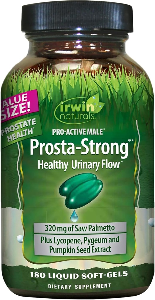 Irwin Naturals Prosta-Stong - 180 Softgels - Prostate Health Support with Saw Palmetto, Lycopete & κολοκύθα Σπόροι - Υποστηρίζει ουρική ροή