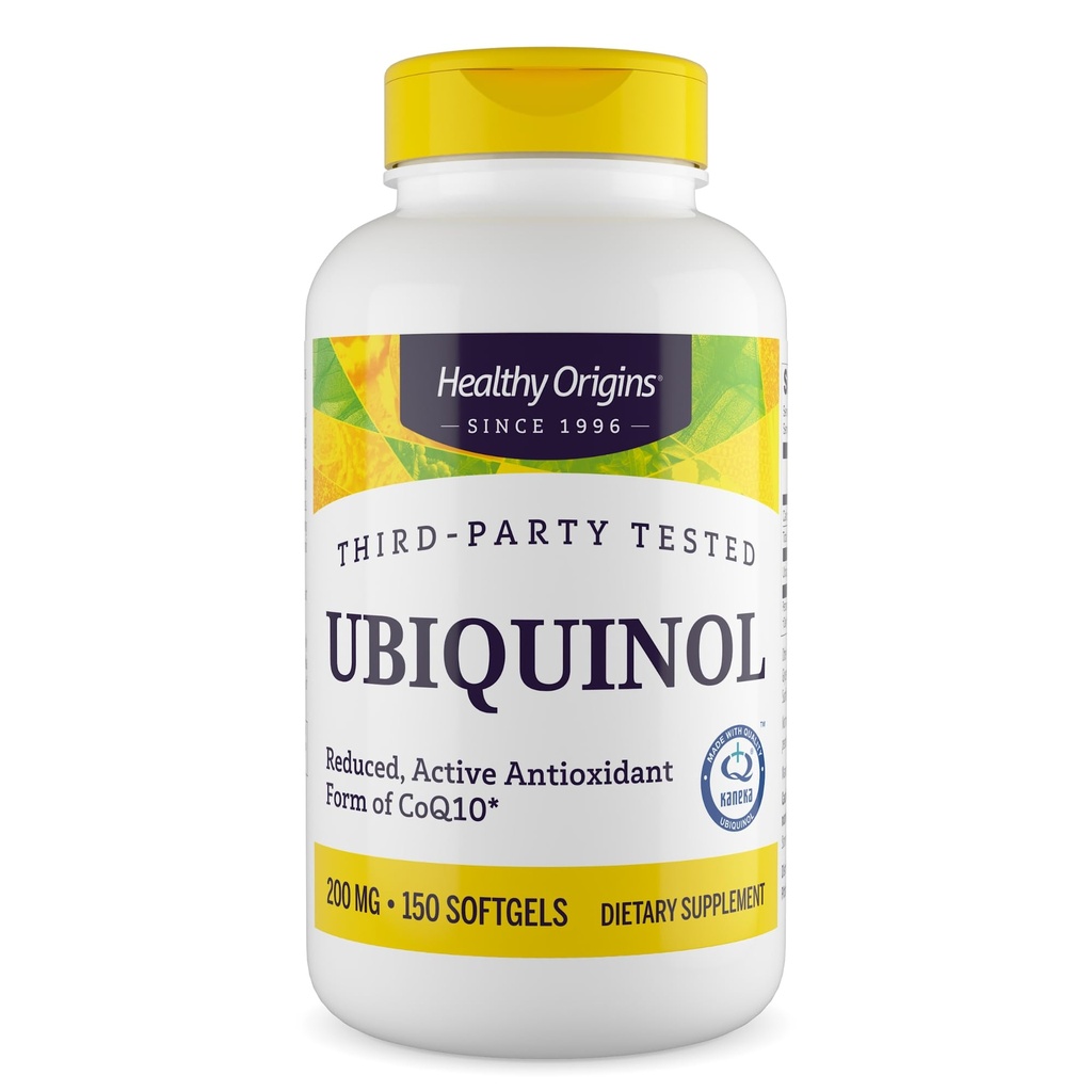 Υγιεινή προέλευση Ubiquinol (ενεργή μορφή CoQ10), 200 mg - Kaneka Ubiquinol συμπληρώματα για την υγεία της καρδιάς & αντιοξειδωτική υποστήριξη - χωρίς γλουτένη και μη-GMO συμπλήρωμα - 150 Softgels
