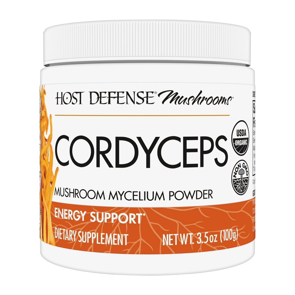 Host Defense Cordyceps Powder - Immune & Energy Support Supplement - Συμπλήρωμα για την υγεία των νεφρών με Cordyceps Μανιτάρια - Συμπλήρωμα στήριξης για την ενίσχυση της πρόσληψης οξυγόνου - 3.5 oz (66 εξυπηρετούν)*