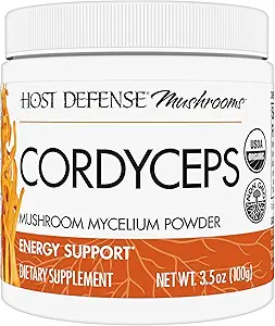 Host Defense Cordyceps Powder - Immune & Energy Support Supplement - Συμπλήρωμα για την υγεία των νεφρών με Cordyceps Μανιτάρια - Συμπλήρωμα στήριξης για την ενίσχυση της πρόσληψης οξυγόνου - 3.5 oz (66 εξυπηρετούν)*