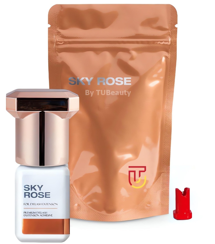 Sky Rose Glue Extremely Strong Eyelash Extension 5ml 2025 - Skillful and Fast Hand Professional Eyelash Extension Adhesive - 0.5s Fast Drying / 6-8 Weeks Long Retention time TUBeauty