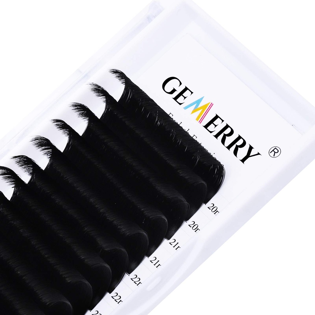 Volume Eyelash Extensions 20-25mm Mix Long Easy Fan Lashes .07 C Curl Self Fanning Lashes 2D 3D 4D 5D 6D-20D Rapid Blooming Mega Volume Lash Extensions Supplies by GEMERRY (0.07-C Curl, Mix 20-25mm)