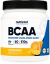 Nutricost BCAA σκόνη (Orange Mango, 60 εξυπηρετήσεις) - 2:1:1 Βέλτιστη αναλογία, χωρίς γλουτένη, μη ΓΤΟ, χορτοφάγοι