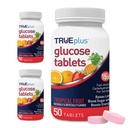 TRUEplus Glucose Tablets, Chewable, Tropical Fruit Flavor, 15g Fast-Acting Carbohydrates, Fat Free, Gluten Free, Boost Energy, 50 Count, 3 Bottles