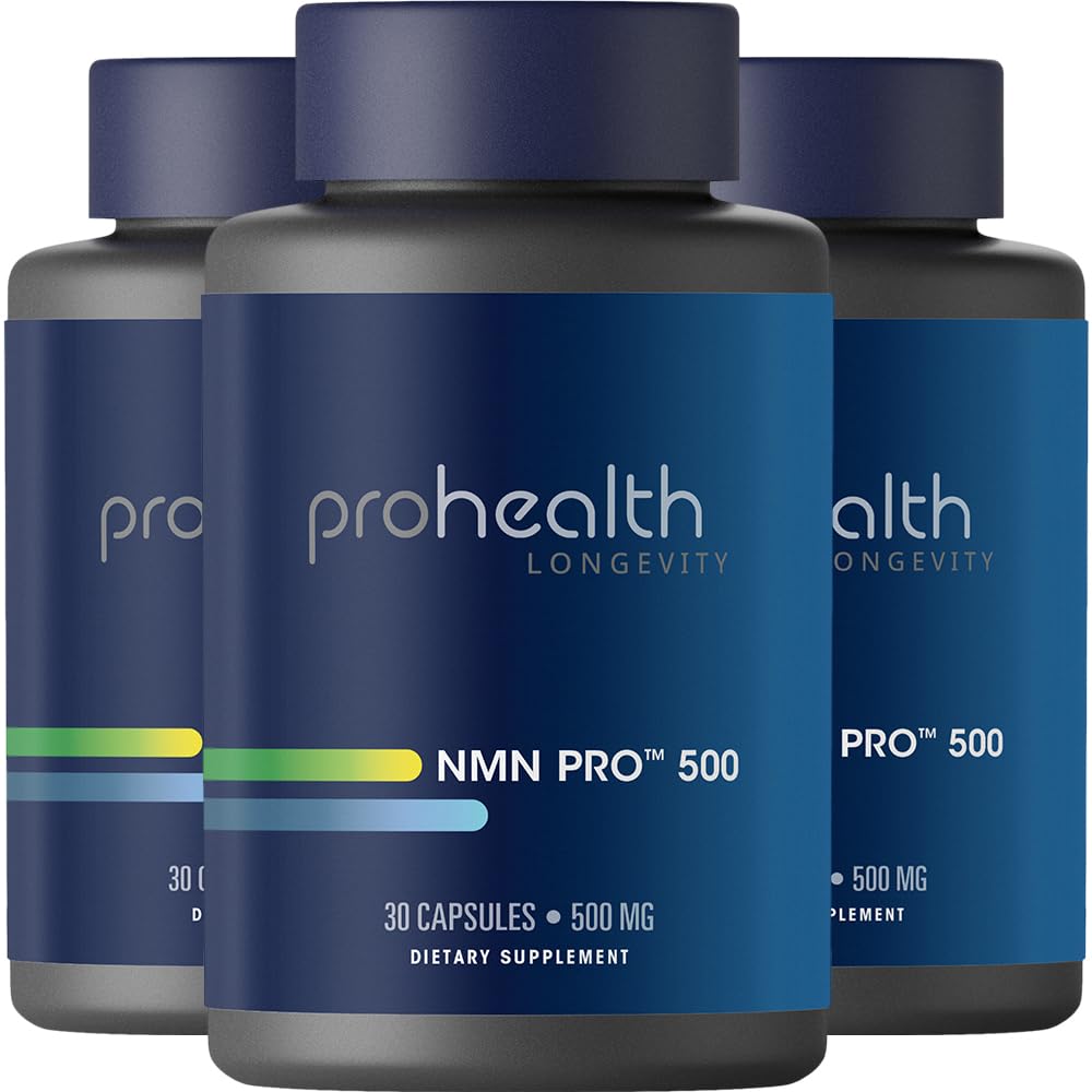 ProHealth NMN Pro 500 (30 Capsules, 3 Pack) Clinically Studied Uthever® NMN. NAD+ Precursor for Cellular Energy, Mitochondrial Support & Healthy Aging. USA Manufactured, Triple Lab-Tested