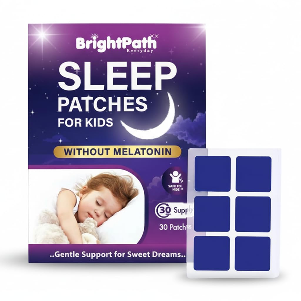 Sleep Patches for Kids – Melatonin-Free Sleep Aid & Sleep Promoting Stickers | Gentle Bedtime Support with Chamomile Extract & Magnesium | 30 Sleepy Stickers for Kids