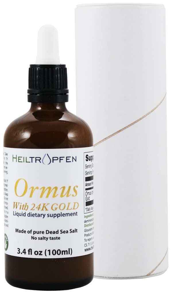 Ormus with 24K Gold 3.4 Fl Oz - 100 ml | Concentrated Orme | Atomic Minerals | Third-Party Tested | Heiltropfen®