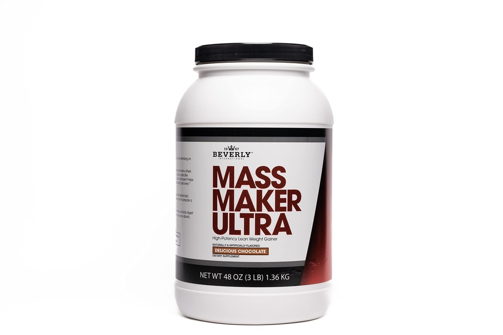 Beverly International Mass Maker Ultra Chocolate, 14 μερίδες, 3lb. Κατασκευάστε Lean Mass Όπως μια Pro. Πρωτεΐνες Γάλατος Isolate, Whey Protein Isolate + Egg. MCT Oil. Καθαρό υδατάνθρακες, Μεγάλη Γεύση