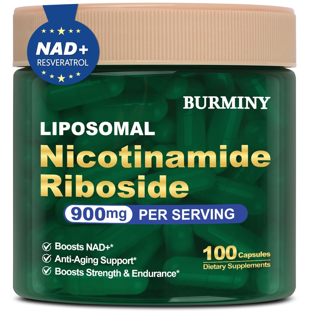 BURMINY Nicotinamide Riboside Resveratrol 900mg, Liposomal NR Supplements for Women & Man, High Purity NMNH Supplement Alternative for Anti-Aging, Energy, Focus - 1 Pcs