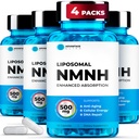 Liposomal NMNH (Dihydronicotinamide Mononucleotide) 500mg - NR Supplement Alternative - Anti Aging NAD Supplement to Boost NAD Plus Levels, Energy, Focus - High Purity 60 capsules (4 packs)