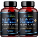 VITAMISAN NAD+ Resveratrol with NMN, NR & CoQ10 – Cellular Energy Support, Anti-Aging & Antioxidant Formula – Stem Cell & Nicotinamide Supplement – 90 Capsules (2 Bottles)