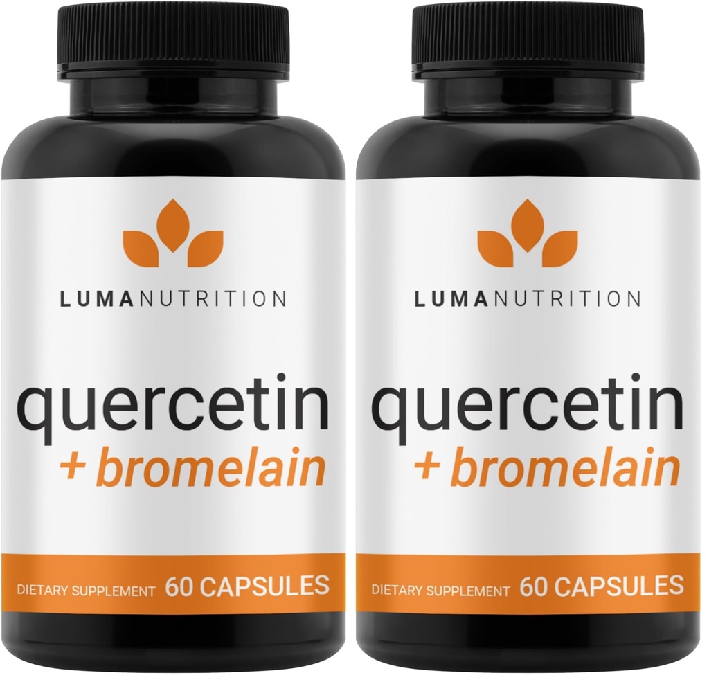 Luma Nutrition Quercetin 500mg - Quercetin with Bromelain Supplement - Antioxidant - Immune Support - Vegan & Gluten-Free - 60 Capsules (Pack of 2)
