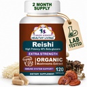 CANCER ΕΠΙΣΤΗΜΟΝΕΣ Reishi Wellness Mushroom Supplement Capsules, USDA Certified Organic Mushrooms Extract, Extra Strength 1.500 mg, High Potency 40% Beta-Glucans, Immune Support, Anti-aging, 120 Κάψουλες