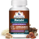 CANCER ΕΠΙΣΤΗΜΟΝΕΣ Reishi Wellness Mushroom Supplement Capsules, USDA Certified Organic Mushrooms Extract, Extra Strength 1.500 mg, High Potency 40% Beta-Glucans, Immune Support, Anti-aging, 120 Κάψουλες