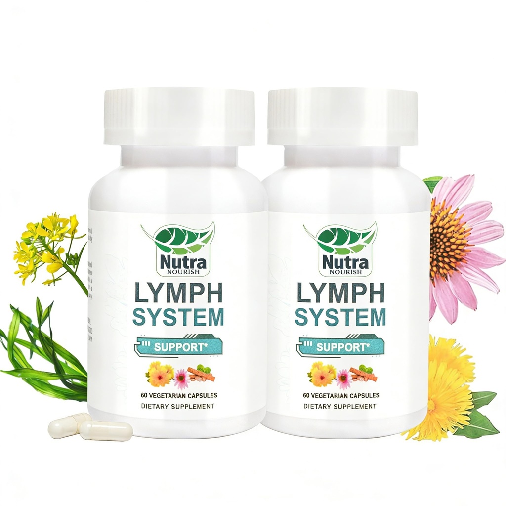 Lymphatic Drainage Supplements with Dandelion,Echinacea & Bromelain Extracts, Lymph System Support for Men and Women - Cleanses Lymphatic 120 Count Bottles (2)
