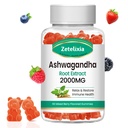 Ashwagandha Gummies, Extra Strength Vitamin D3, Organic Ashwa Root Extract Supplement for Calm Mood Relaxation & Immune Support, Mix Berry Vegan Sugar Free Chews 60 Count