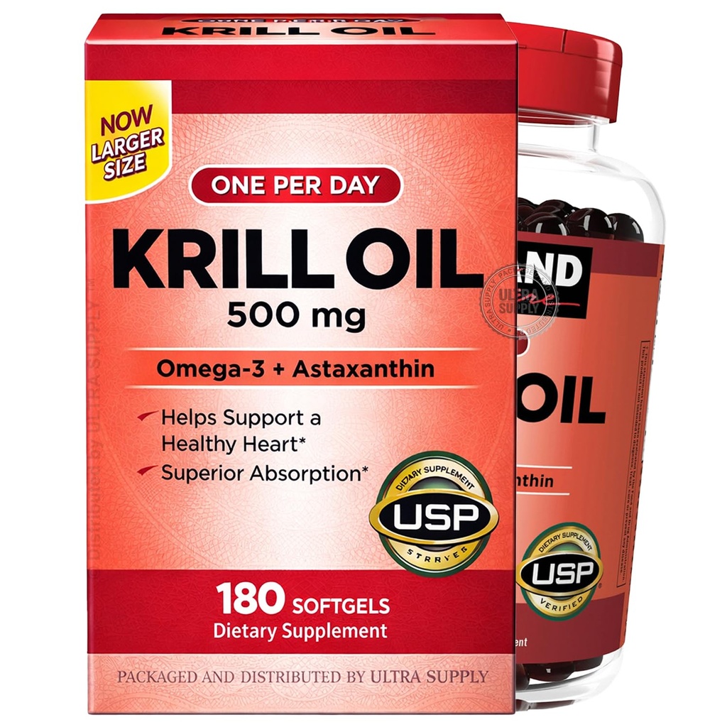 Krill Oil 500mg, (180 Count) Softgels