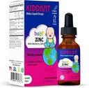Kiddivit Baby Zinc Liquid Drops with Elderberry, Vitamin D3 & C – Gentle Immune Support Supplement – 60 Daily Servings, Inulin Fortified Prebiotic Fiber – Sugar Free, Gluten Free, Vegetarian, 2oz