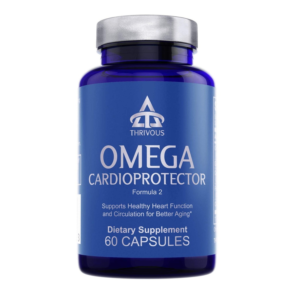 Θρίβος Omega Cardioprotector – Προηγμένο συμπλήρωμα υποστήριξης καρδιάς & κυκλοφορίας με AvailOm Omega-3, σκόρδο, Gotu Kola, Oligopin Pine Bark – 60 κάψουλες Vegan