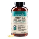 NatureWise Extra-Stength Omega 3 Fish Oil Supplement - 1000mg per Serving - 600 EPA & 400 DHA και βιταμίνη E - Υποστήριξη για την Καρδιά & Εγκεφαλική Υγεία - Λεμόνι Γεύση, GMO-Free - 360 Softgels[6-Month Supply]
