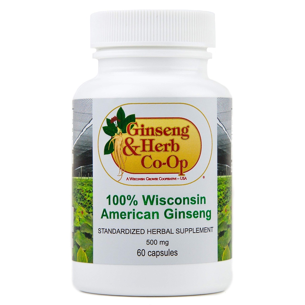100% Pure Wisconsin American Ginseng Κάψουλες - 500mg. Αυθεντικό Panax Quinquefolius. Poent Ginseng Root - Χωρίς πληρωτικά, υποδοχές ή άλλα πρόσθετα.
