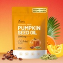 Pumpkin Seed Oil with Saw Palmetto Capsules | Cold Pressed, Pure Virgin Oil, Essential Fatty Acids & Phytosterols | 300 SoftgelsSupports Hair, Urinary, Bladder & Prostate Health, Non-GMO (300pcs/1Bag)