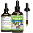 Pet Wellbeing Throat Gold for Dogs - Supports Collapsed Trachea & Throat Discomfort with Mullein & Slippery Elm for Kennel Cough - NASC Certified & Vet-Formulated 4 oz Liquid Formula