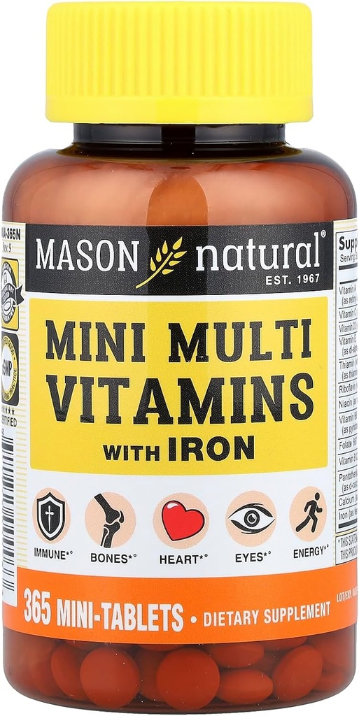 Mason Βιταμίνες Mason Καθημερινά πολλαπλές βιταμίνες με τα δισκία σιδήρου