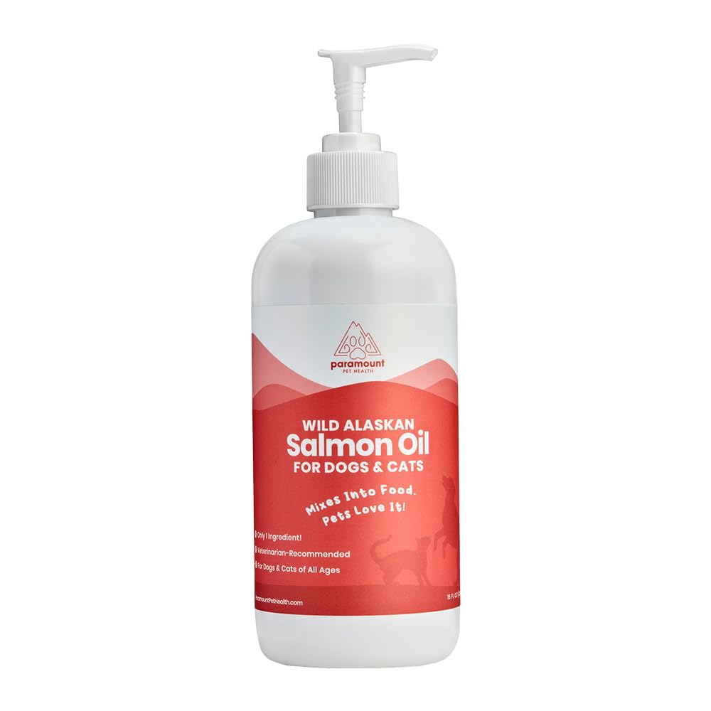 Paramount Pet Health Wild Alaskan Salmon Oil for Cats & Small Dogs, Supports Skin, Coat, Joint & Overall Well-Being, Pure & Premium Alaskan Salmon Oil for Dogs & Cats with No Fillers, 16 oz