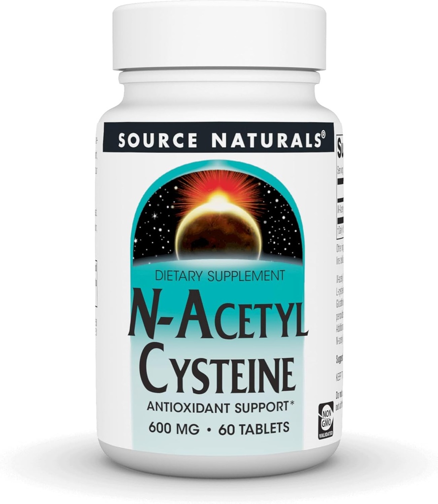 Source Naturals N- Acetyl Cysteine Αντιοξειδωτικό Υποστήριξη 600 mg Συμπλήρωμα διατροφής που υποστηρίζει την αναπνευστική υγεία * - 60 δισκία