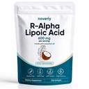 Noverly R-Alpha Lipoic Acid - 600mg Pure R-Form Softgels, High Purity Formula, Non-GMO, Gluten Free, Daily Dietary Supplement - 300 Softgels