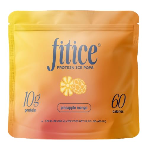 10g Protein Ice Popsicles – Lemon, Pineapple Mango. Wild Berry, Watermelon Acai & Variety Pack – No Added Sugar, Gluten-Free Protein Pops– 6 Count Healthy Frozen Snack & Dessert for Kids & Adults (6, Pineapple Mango New)