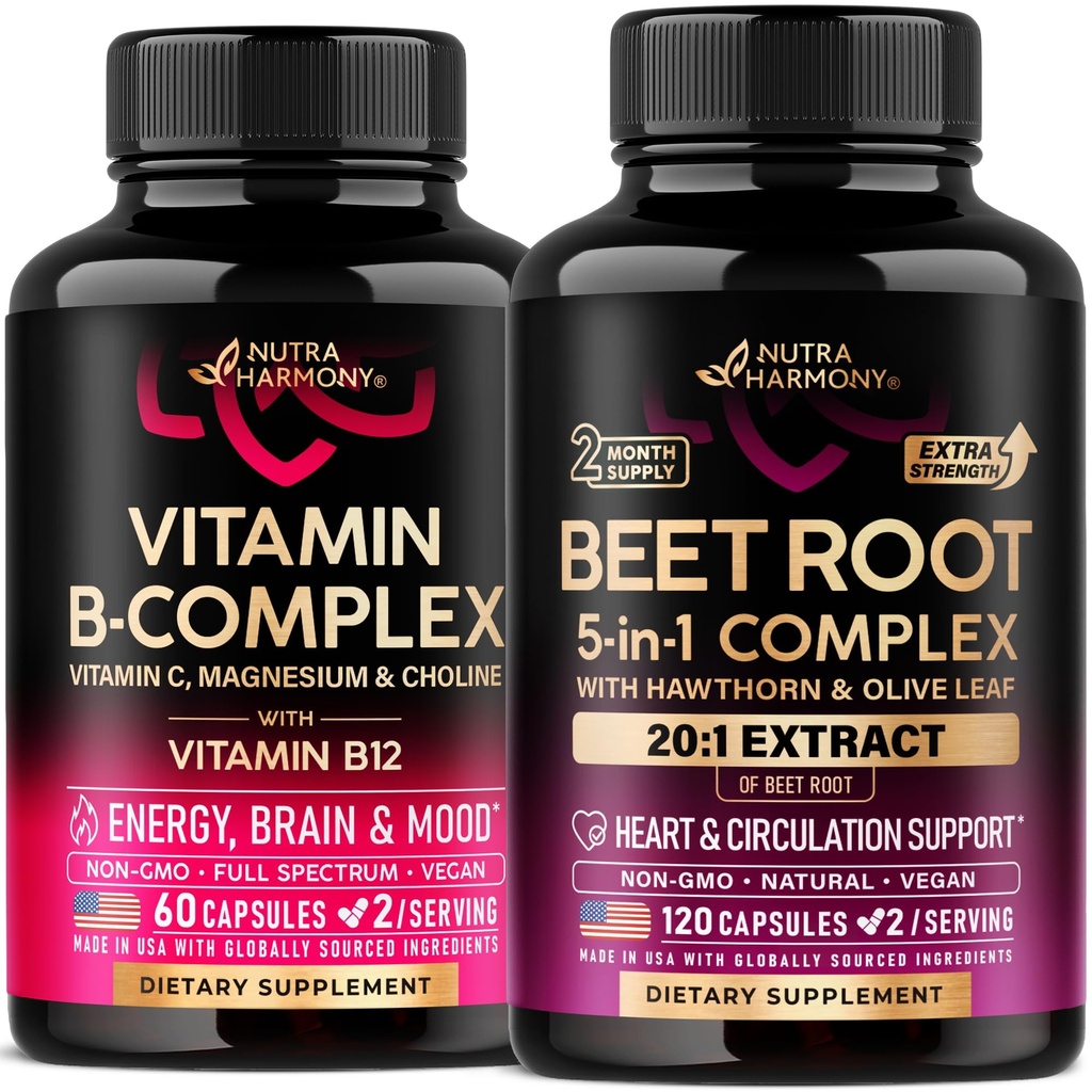 NUTRAHARMONY Vitamin B & Beet Root Complex Capsules