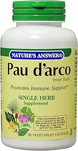 Natures Απάντηση Pau d arco Inner Bark - 90 Κάψουλες χορτοφάγων - 1000 mg - Ανοσολογική Υποστήριξη - Vegan - Χωρίς γλουτένη