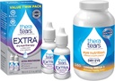TheraTears 1200mg Omega 3 συμπλήρωμα για τη διατροφή των ματιών, οργανικό λιναρόσπορο Τριγλυκερίδια ιχθυέλαιο και βιταμίνη Ε, 180 κόμη με Thera Δάκρυα Οφθαλμικές σταγόνες για ξηρά μάτια, 0,5 fl Oz, 15 Ml, 2 συσκευασία