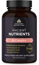 Ancient Nutrition Vitamin B Complex Supplement, 8 Balanced B-Vitamins, Υποστηρίζει επίπεδα Υγιούς Ενέργειας, Adaptogenic Herbs, Enzyme Ενεργοποιημένο, Παλαιό & Κετοφιλικό, 60 κάψουλες