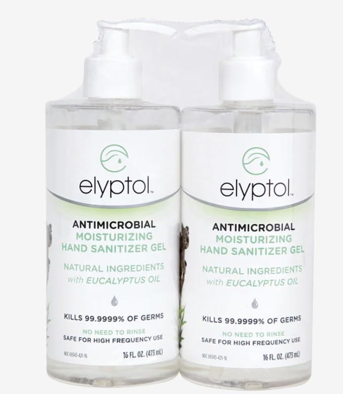 Elyptol Organic Hand Sanitizer 16 Fl Oz (Pack of 2) Eucalyptus Scented Hand Sanitizer Vegan All Natural Cruelty Free