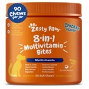 Zesty Paws Σκύλος πολυβιταμίνη, μασώμενα σκυλιά Βιταμίνες και συμπληρώματα για χιπ & αρθρώσεις, δέρμα & παλτό, Ωμέγα 3 ιχθυέλαιο για σκύλους - Senior & κουτάβι πολυβιταμίνη- κοτόπουλο- 90ct