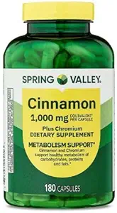 Generic Spring Valley Cinnamon Plus Chromium, 1.000 mg, 180 Κάψουλες Κόμης - Φυσικό Συμπλήρωμα Διατροφής για Γενική Ευεξία & + Sticker Dri Store