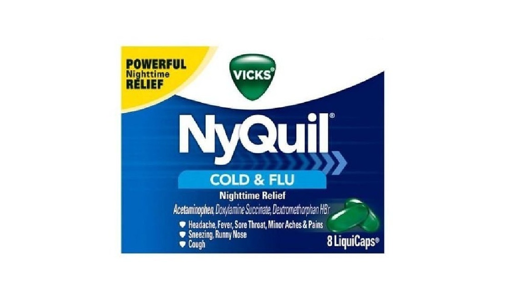 Nyquil Cold & Flu Nighttime Relief, 8 liquicaps