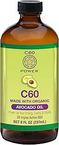 C60 Ισχύς - AVO 8-oz.- Βιολογικό Αβοκαντοέλαιο, 8 Fl Oz, 99,99% καθαρό άνθρακα Fullerenes, Οξειδωτικό φορτίο ανύψωσης, Βελτιστοποιήστε Μιτοχονδριακή λειτουργία