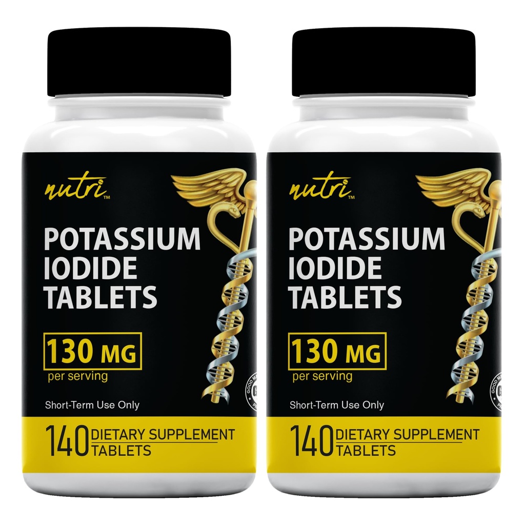 Iισκία ιωδιούχου καλίου (Συσκευασία 2) 130 mg - 280 δισκία ΛΗΞΗ 10/2032 - YODO Naciente - KI χάπια - Yoduro de Potasio - Συμπληρώματα Nutri