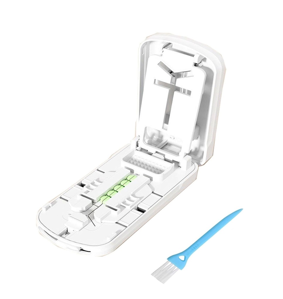 Precision Pill Cutting Machine with Multiple Cutting Sections, 1/2, 1/4, 1/3 Size Options, Silicone Worktable, Clean White